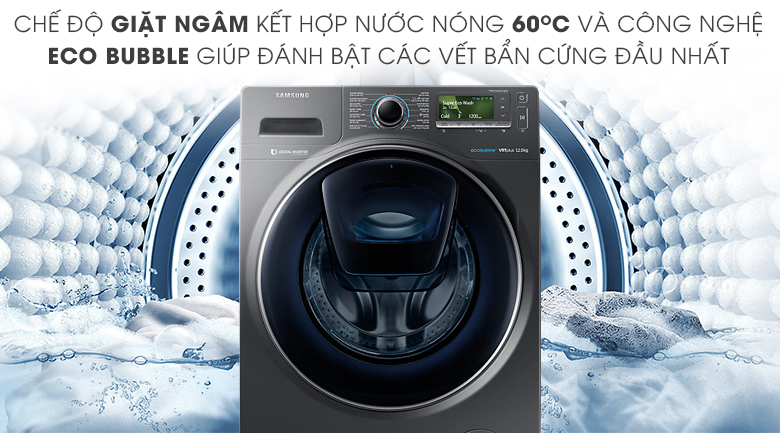 Chế độ giặt ngâm - Máy giặt Samsung AddWash Inverter 12 Kg WW12K8412OX/SV