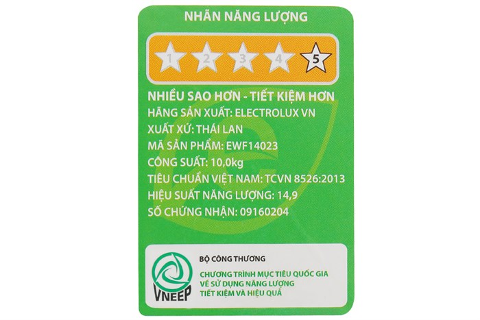 Máy giặt Electrolux Inverter 10 kg EWF14023 Màu Trắng