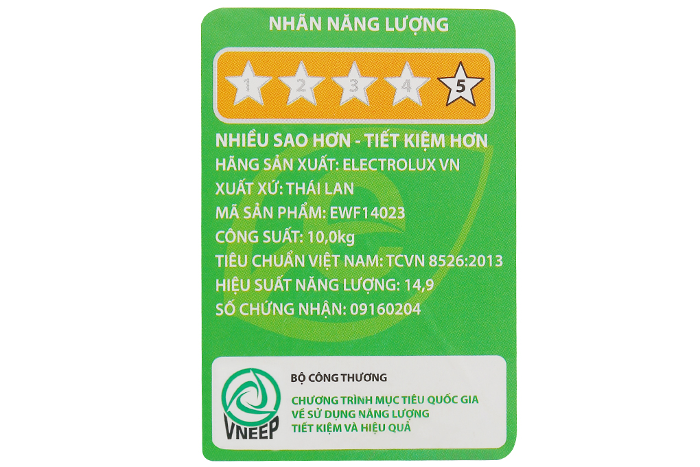Máy giặt Electrolux Inverter 10 kg EWF14023 Màu Trắng