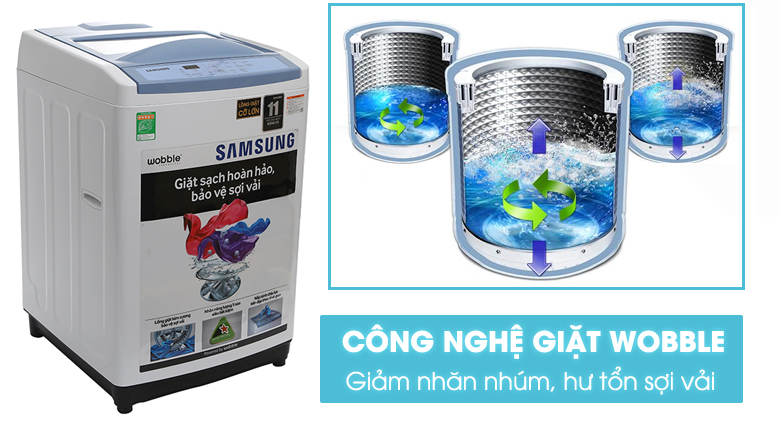 Công nghệ giặt Wobble - Máy giặt Samsung 8.5 kg WA85M5120SW/SV