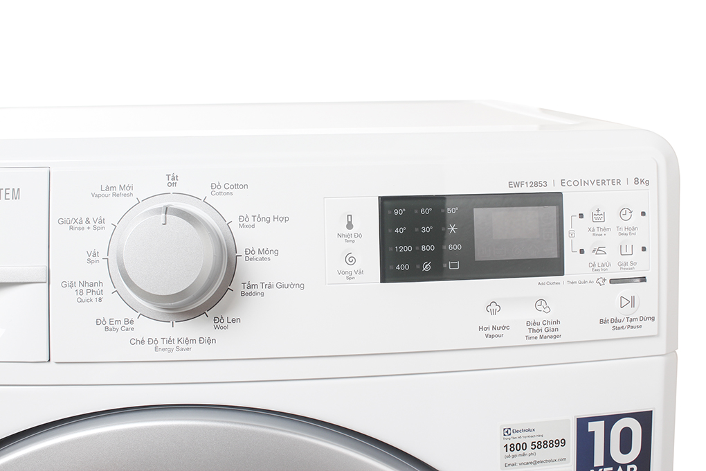 Máy giặt Electrolux Inverter 8 kg EWF12853 Màu Trắng