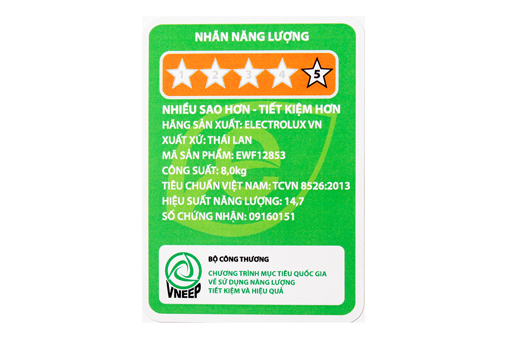 Máy giặt Electrolux Inverter 8 kg EWF12853 Màu Trắng