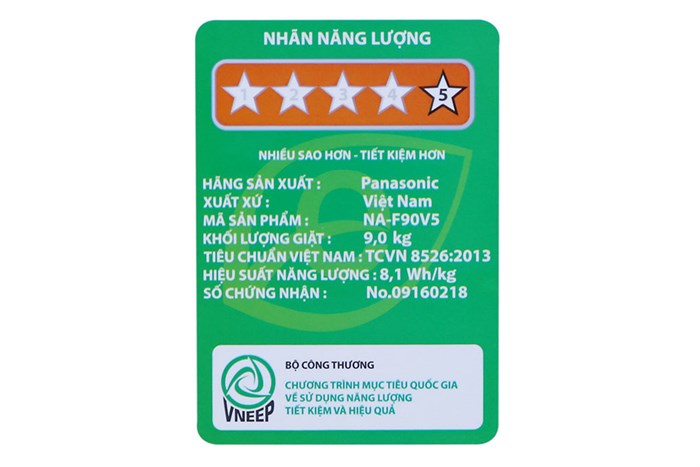 Máy giặt Panasonic 9kg NA-F90V5LMX Màu Xám