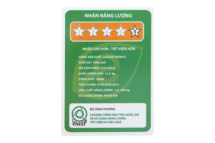 Máy giặt LG Inverter 11 kg T2311DSAL Màu Xám