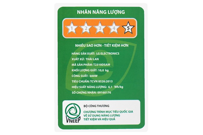 Máy giặt LG Inverter 10 kg T2310DSAM Màu Xám