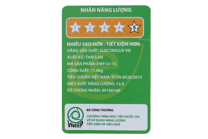 Máy giặt Electrolux Inverter 11 kg EWF14113 Màu Trắng