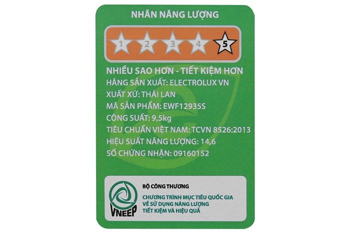 Máy giặt Electrolux Inverter 9.5 kg EWF12935S Màu Xám