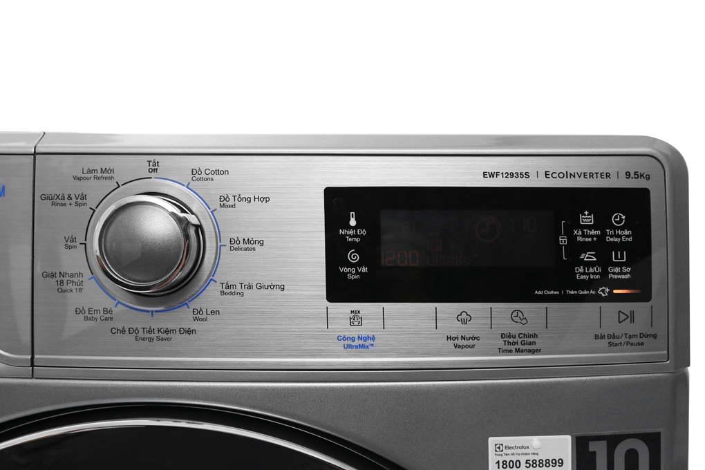 Máy giặt Electrolux Inverter 9.5 kg EWF12935S Màu Xám