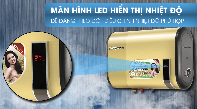 Màn hình LED - Bình tắm nóng lạnh Kangaroo 22 lít KG664Y