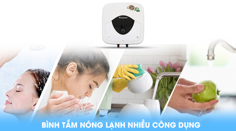 Bình tắm nóng lạnh Kangaroo 30 lít KG818N nhiều công dụng