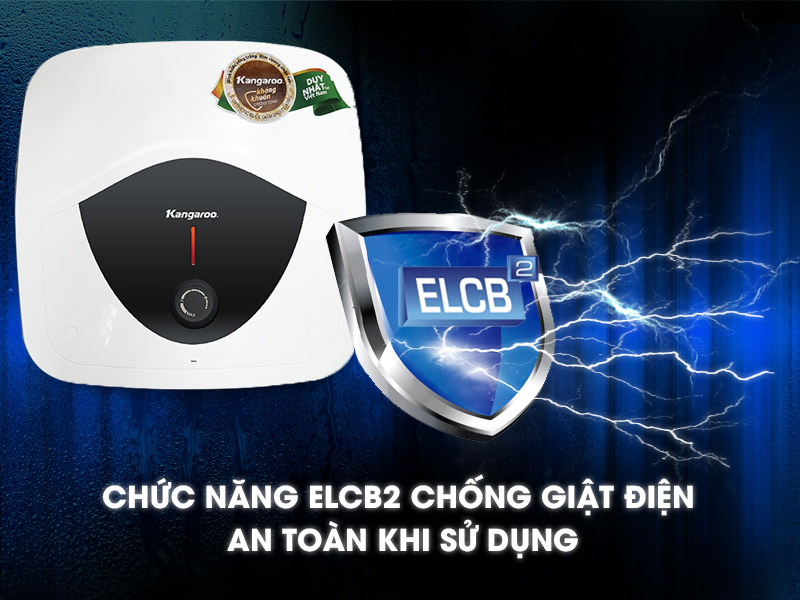 Hệ thống ELCB - Bình tắm nóng lạnh Kangaroo 30 lít KG818N