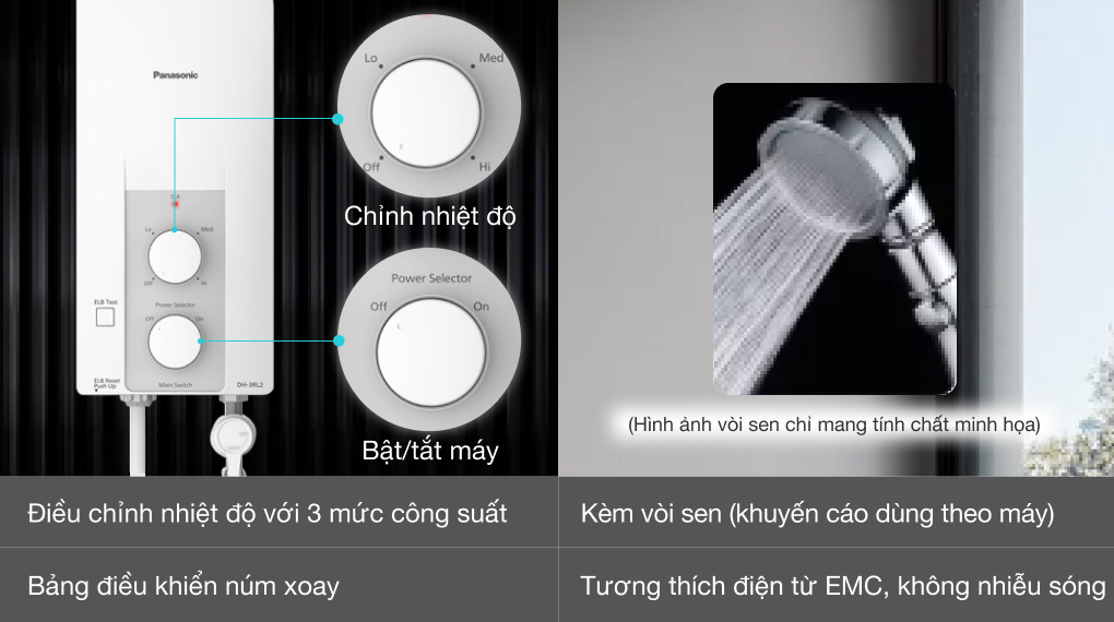 Máy nước nóng trực tiếp Panasonic 3500W DH-3RL2VH