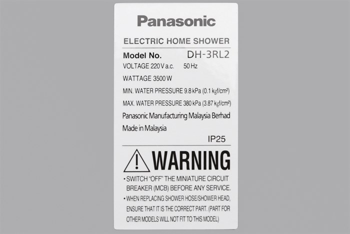 Máy nước nóng trực tiếp Panasonic 3500W DH-3RL2VH Màu Trắng