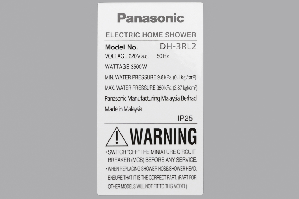 Máy nước nóng trực tiếp Panasonic 3500W DH-3RL2VH Màu Trắng