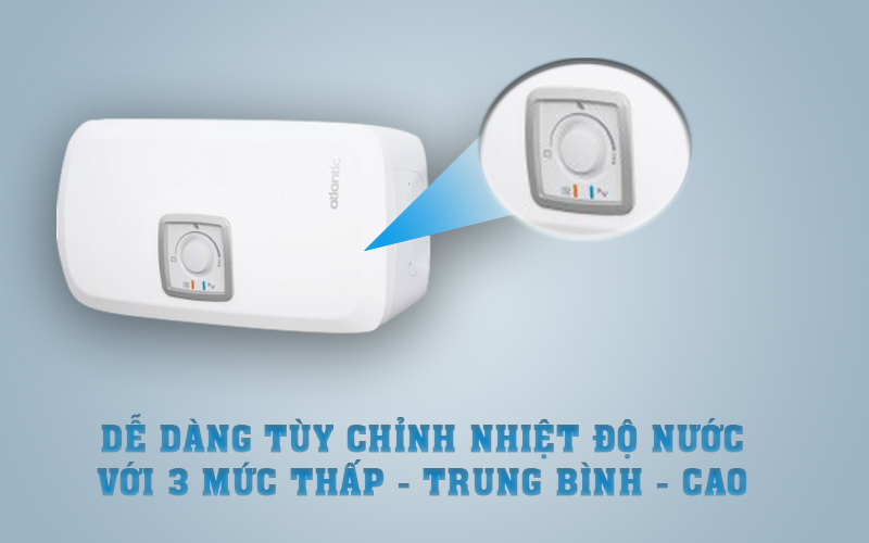 Tiện lợi với 3 mức tùy chỉnh nhiệt độ nước