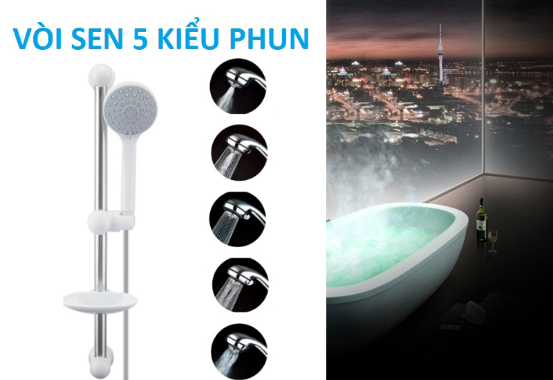 Vòi sen 5 kiểu phun - Máy nước nóng Beko BWI45S1A-213 Vòi sen 5 kiểu phun - Máy nước nóng Beko BWI45S1A-213