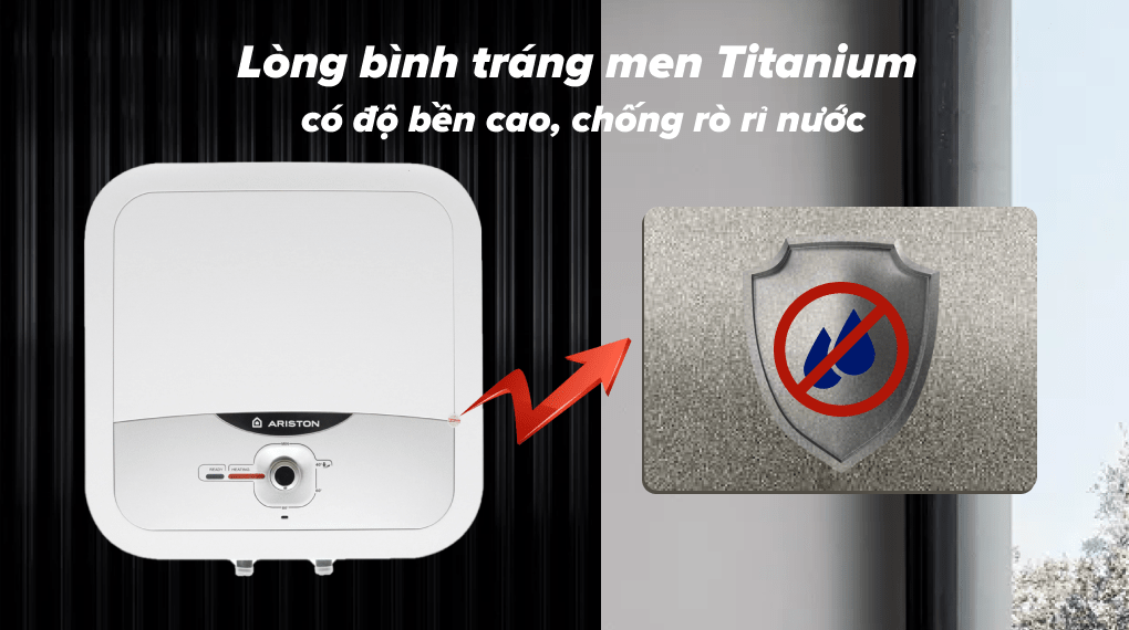 Máy nước nóng gián tiếp Ariston 15 lít 2500W AN2 15 RS 2.5 FE - Lòng bình tráng men Titan