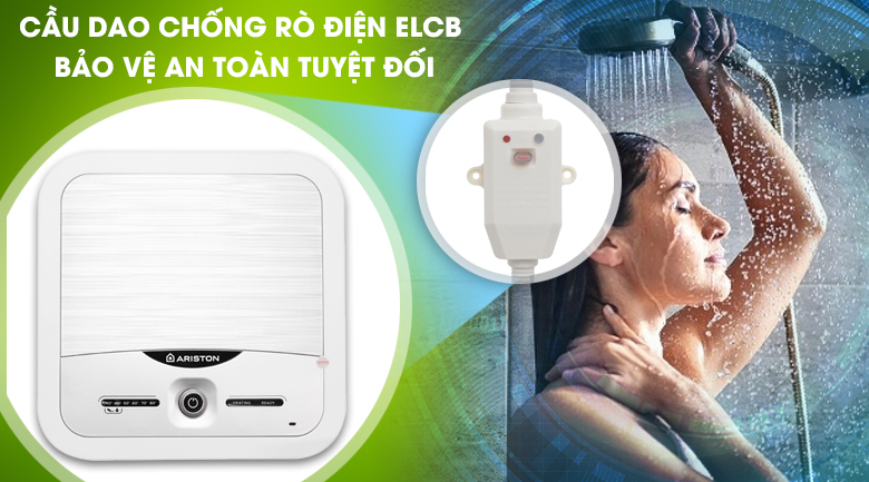 Cầu dao ELCB - Bình nóng lạnh Ariston 15 lít AN2 15 LUX 2.5 FE