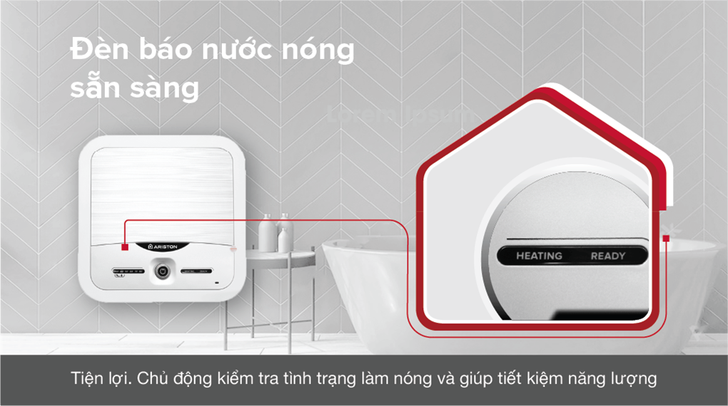 Máy nước nóng gián tiếp Ariston 15 lít 2500W AN2 15 LUX 2.5 FE - Màn hình hiển thị