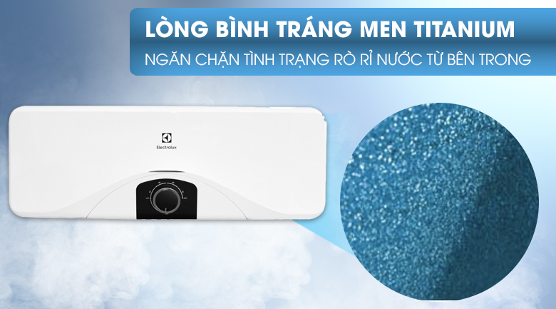 Lòng bình tráng Titanium - Bình nóng lạnh Electrolux EWS202DX-DWM 20 lít