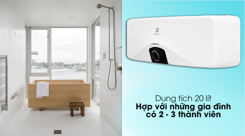 Bình nóng lạnh Electrolux EWS202DX-DWM 20 lít dành cho gia đình có 2 đến 3 thành viên