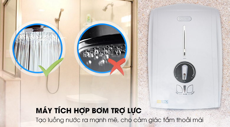 Tích hợp bơm trợ lực - Máy nước nóng Centon GD600ESP 4500W