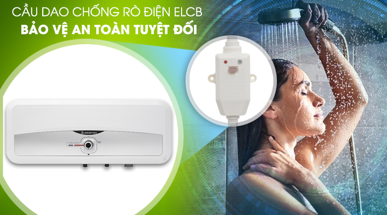 Cầu dao chống rò điện ELCB - Bình nóng lạnh Ariston 20 lít SL2 20 RS 2.5 FE