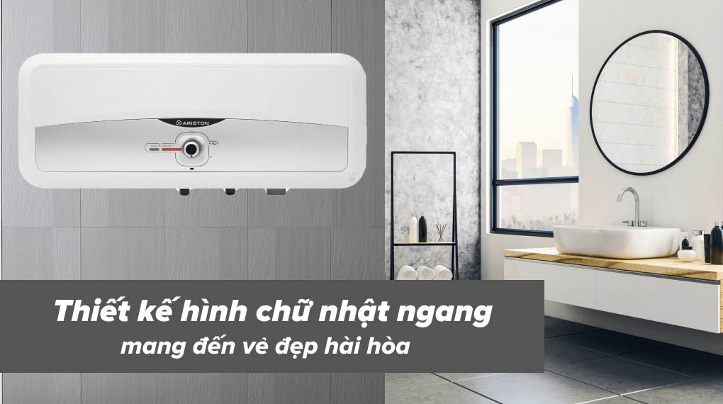 Bình nóng lạnh gián tiếp Ariston 20 lít 2500W SL2 20 RS 2.5 FE - Thiết kế trang nhã