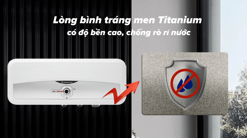 Bình nóng lạnh gián tiếp Ariston 20 lít 2500W SL2 20 RS 2.5 FE - Lòng bình tráng men titan