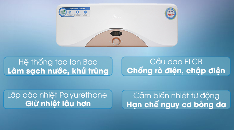 Máy nước nóng gián tiếp Midea 20 lít 2500W D20-25HA