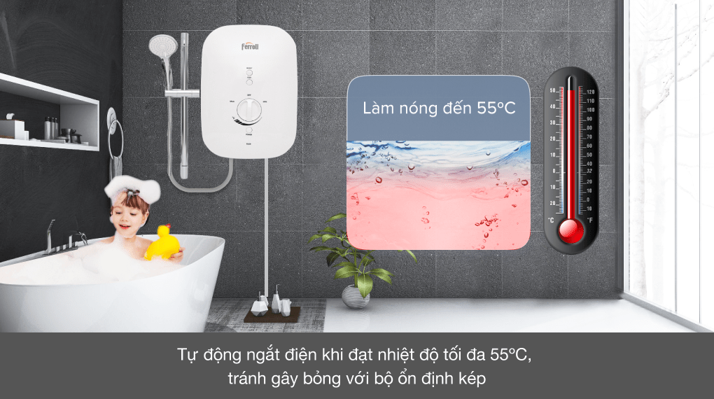Máy nước nóng trực tiếp Ferroli 4500W Divo SSN 4.5S