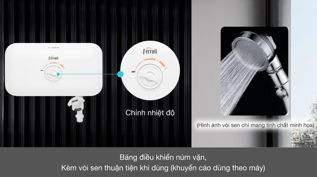 Máy nước nóng trực tiếp Ferroli 4500W FS - 4.5TE