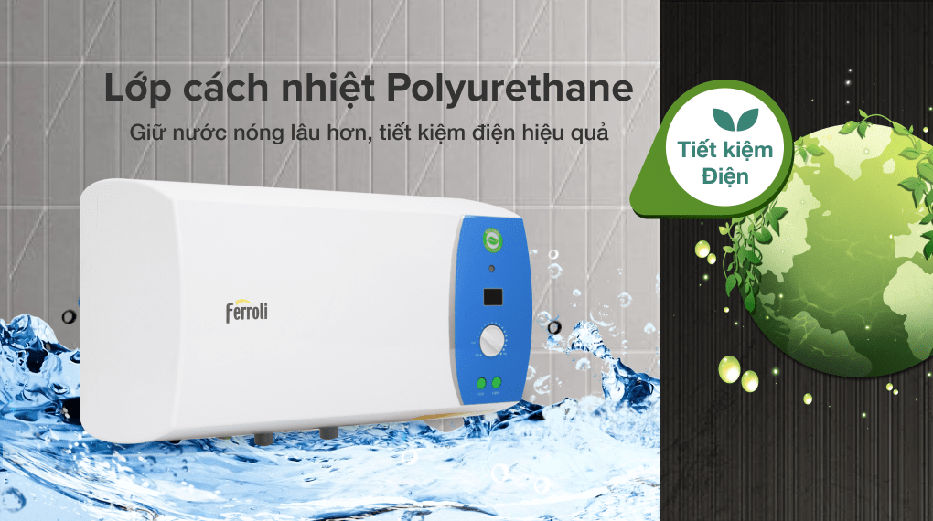 Máy nước nóng gián tiếp Ferroli 15 lít 2500W Verdi AE