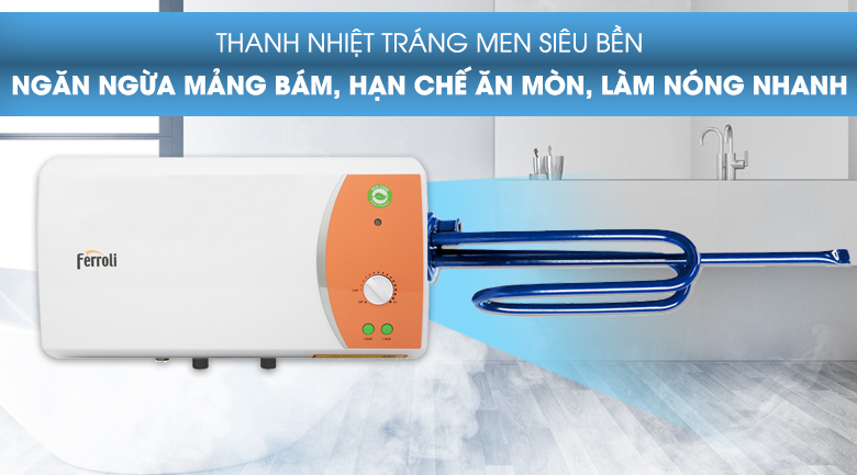 Máy nước nóng gián tiếp Ferroli 15 lít 2500W Verdi TE