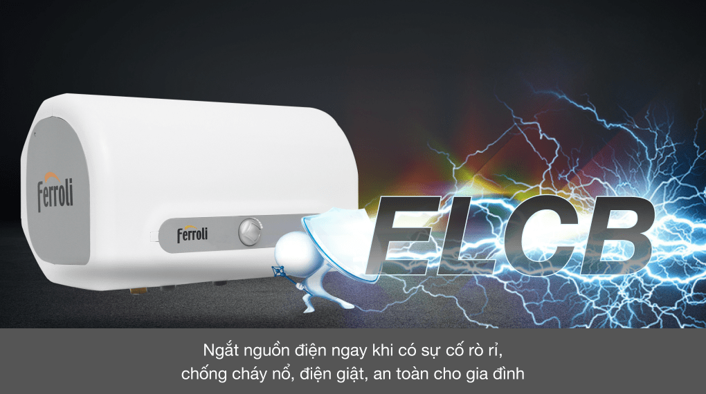 Máy nước nóng gián tiếp Ferroli 15 lít 2500W QQ Evo ME