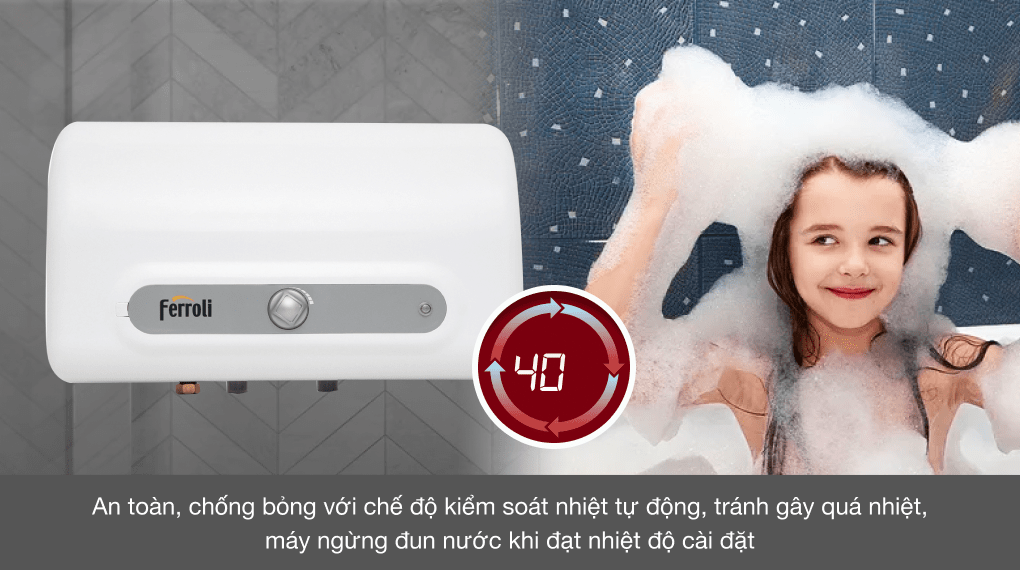 Máy nước nóng gián tiếp Ferroli 15 lít 2500W QQ Evo ME