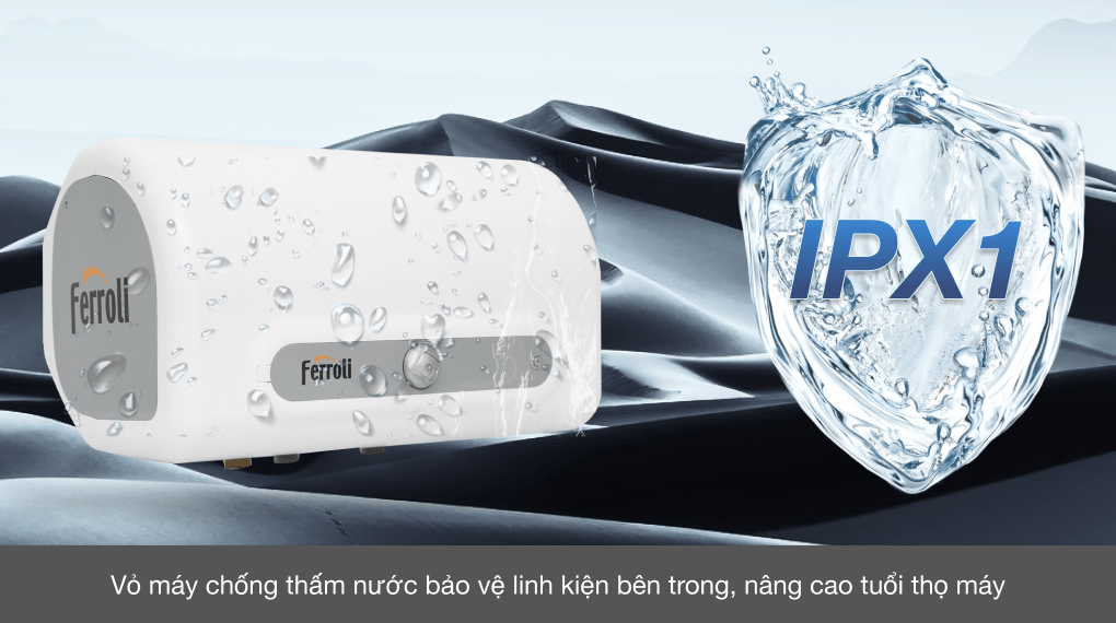 Máy nước nóng gián tiếp Ferroli 15 lít 2500W QQ Evo ME