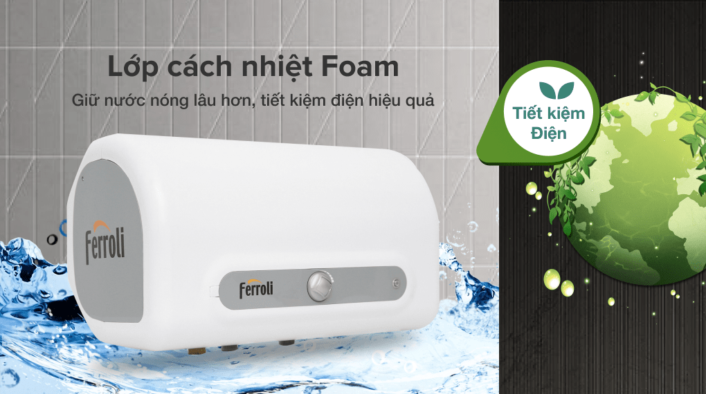 Máy nước nóng gián tiếp Ferroli 15 lít 2500W QQ Evo ME