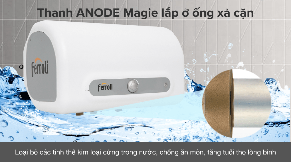 Máy nước nóng gián tiếp Ferroli 15 lít 2500W QQ Evo ME