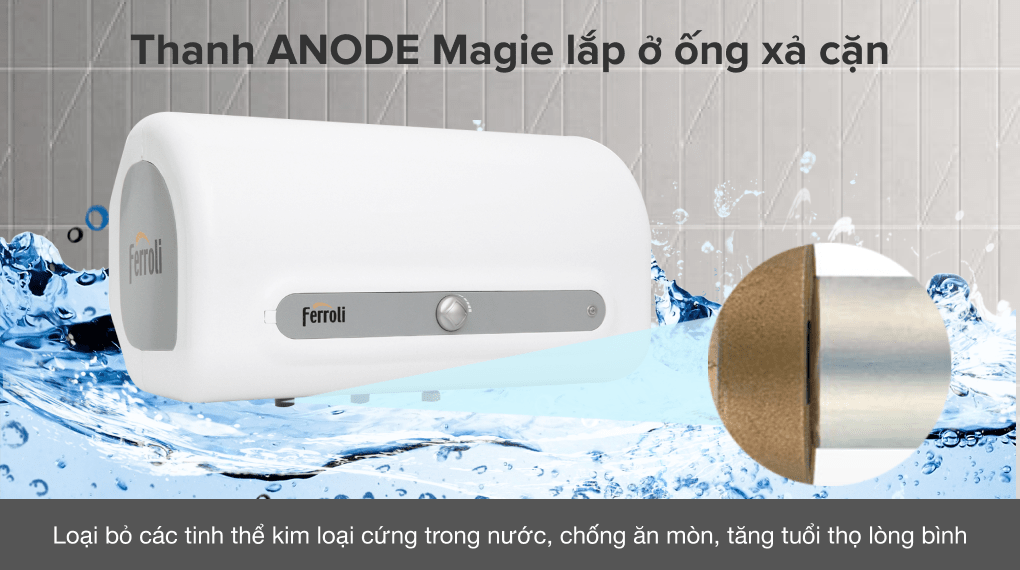 Máy nước nóng gián tiếp Ferroli 30 lít 2500W QQ Evo ME