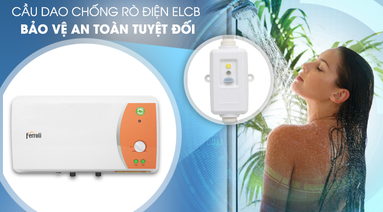 Chống rò rỉ điện ELCB - Bình nước nóng Ferroli VERDI 20L TE 20 Lít