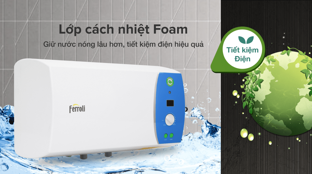 Máy nước nóng gián tiếp Ferroli 20 lít 2500W Verdi AE