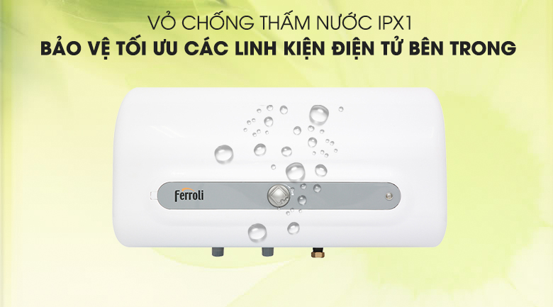 Lớp vỏ chống thấm IPX1 - Bình tắm nóng lạnh Ferroli QQ Evo 20L ME 20 Lít