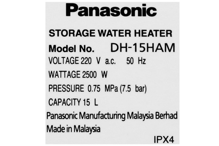 Bình nước nóng Panasonic DH-15HAM 15 Lít Màu Trắng