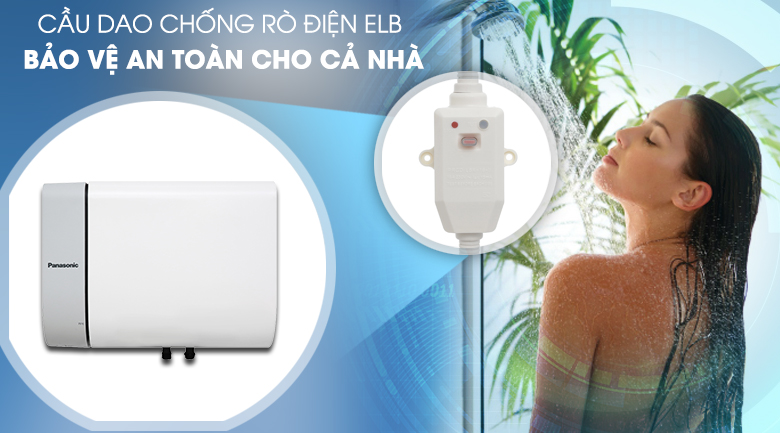 Cầu dao chống rò điện ELB - Bình nước nóng Panasonic DH-15HAM 15 Lít