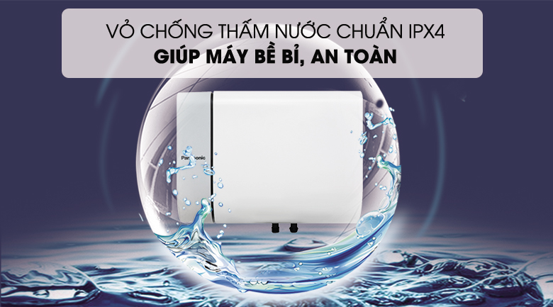 Lớp vỏ chống thấm nước chuẩn IPX4 - Bình nước nóng Panasonic DH-15HAM 15 Lít