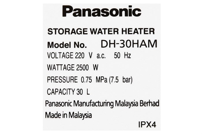 Bình nước nóng Panasonic DH-30HAM 30 Lít Màu Trắng