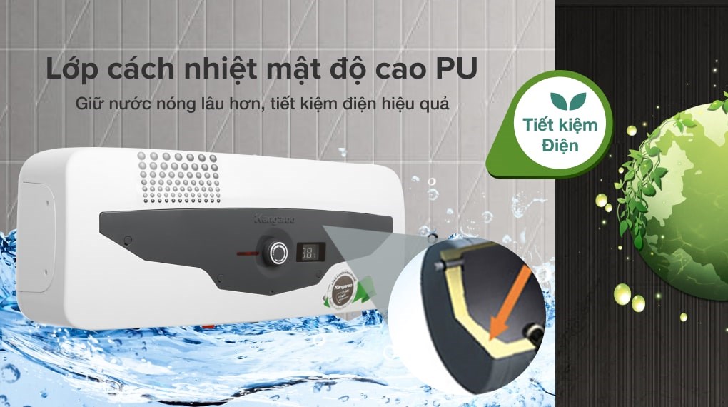 Máy nước nóng gián tiếp Kangaroo 22 lít 2500W KG 70A2