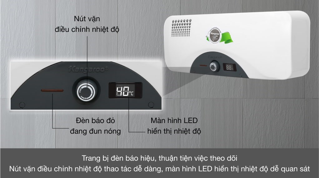 Máy nước nóng gián tiếp Kangaroo 22 lít 2500W KG 72A2