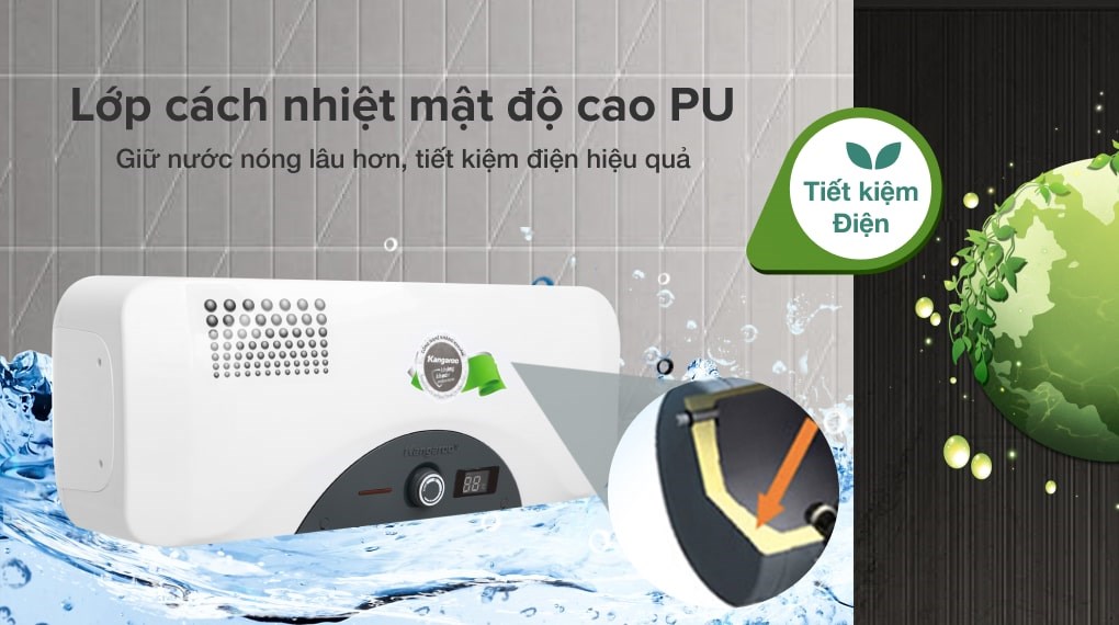 Máy nước nóng gián tiếp Kangaroo 22 lít 2500W KG 72A2